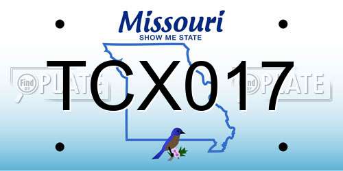 TCX017 Missouri License Plate