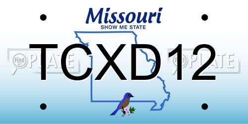 TCXD12 Missouri License Plate