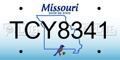 TCY8341 Missouri License Plate