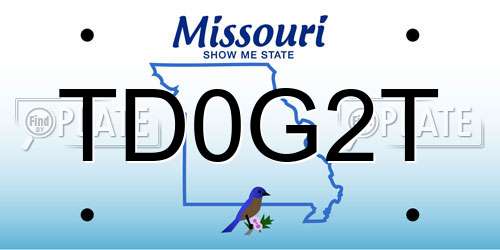 TD0G2T Missouri License Plate