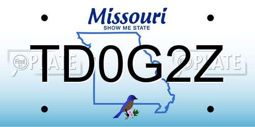 TD0G2Z Missouri License Plate