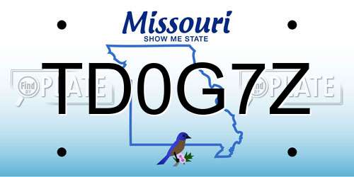 TD0G7Z Missouri License Plate