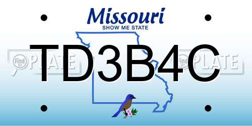 TD3B4C Missouri License Plate