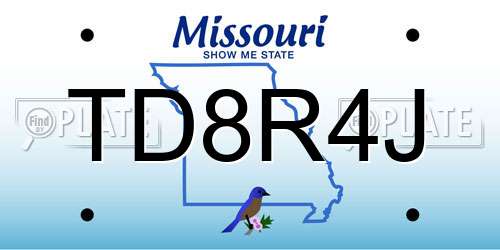 TD8R4J Missouri License Plate