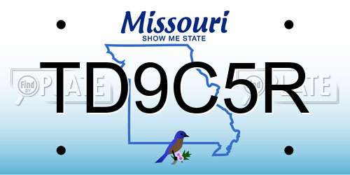 TD9C5R Missouri License Plate
