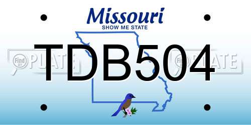 TDB504 Missouri License Plate