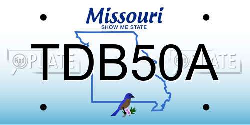 TDB50A Missouri License Plate