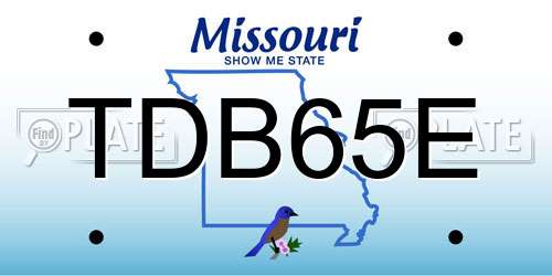 TDB65E Missouri License Plate