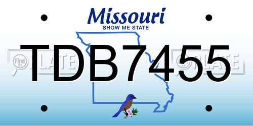 TDB7455 Missouri License Plate