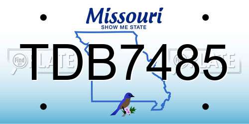 TDB7485 Missouri License Plate
