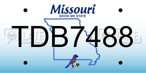 TDB7488 Missouri License Plate