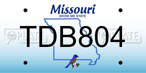 TDB804 Missouri License Plate