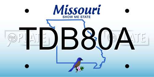 TDB80A Missouri License Plate