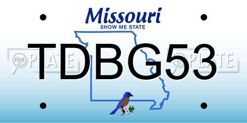 TDBG53 Missouri License Plate