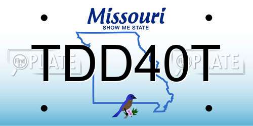 TDD40T Missouri License Plate