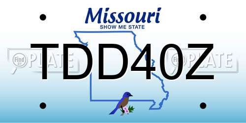 TDD40Z Missouri License Plate