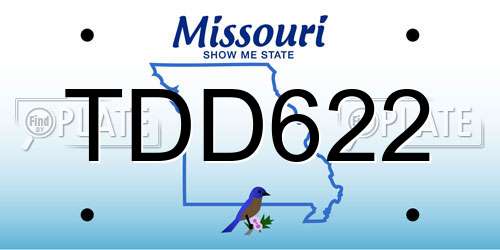TDD622 Missouri License Plate