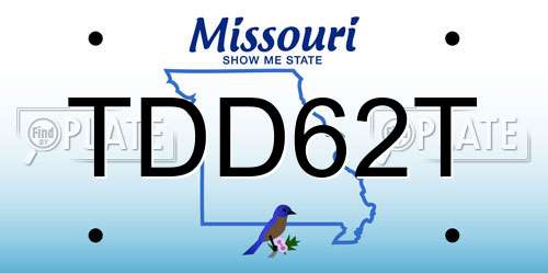 TDD62T Missouri License Plate