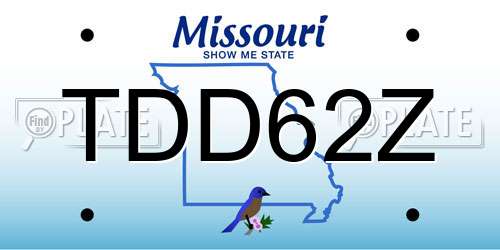 TDD62Z Missouri License Plate