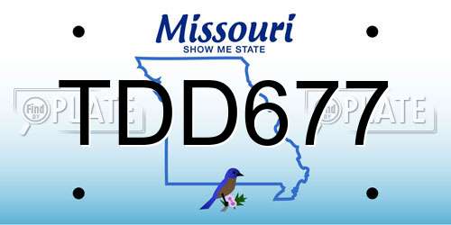TDD677 Missouri License Plate