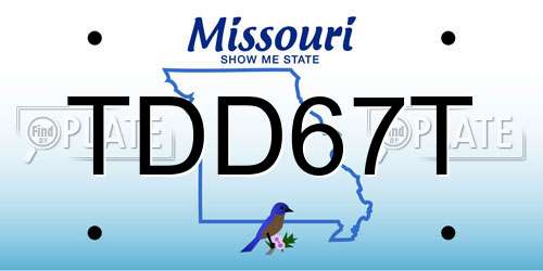 TDD67T Missouri License Plate