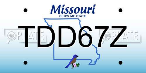 TDD67Z Missouri License Plate