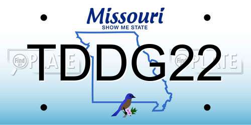 TDDG22 Missouri License Plate