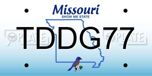 TDDG77 Missouri License Plate