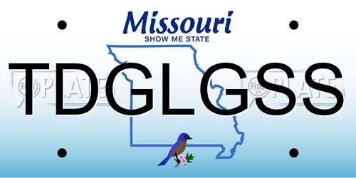 TDGLGSS Missouri License Plate