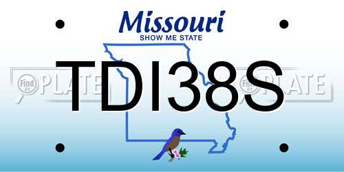 TDI38S Missouri License Plate