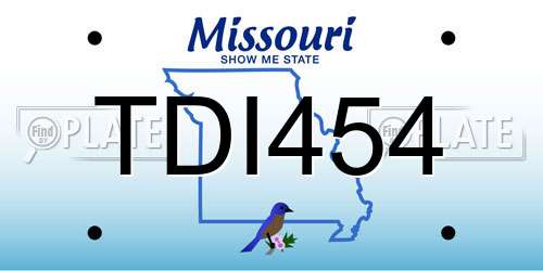 TDI454 Missouri License Plate