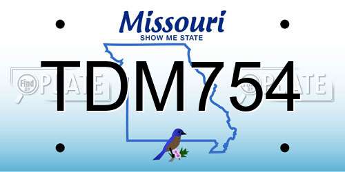 TDM754 Missouri License Plate