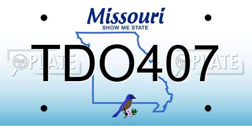 TDO407 Missouri License Plate