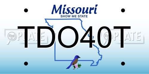 TDO40T Missouri License Plate