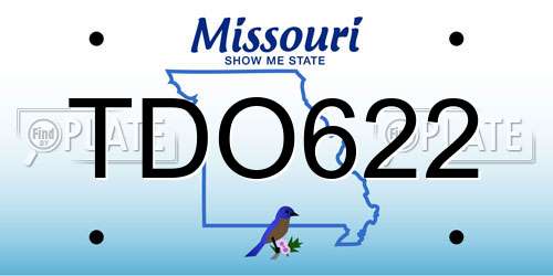 TDO622 Missouri License Plate