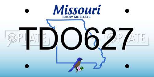 TDO627 Missouri License Plate