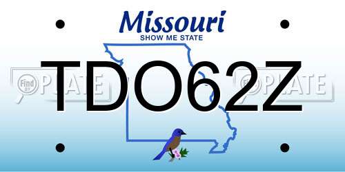 TDO62Z Missouri License Plate