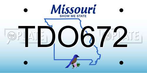 TDO672 Missouri License Plate