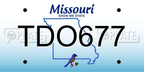 TDO677 Missouri License Plate