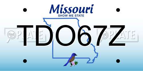 TDO67Z Missouri License Plate