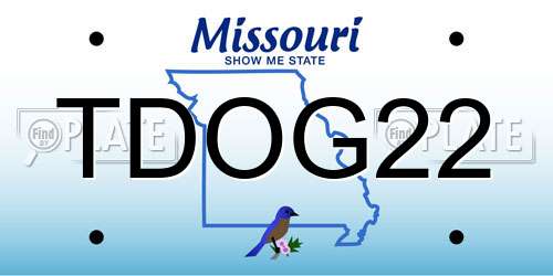 TDOG22 Missouri License Plate