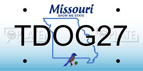 TDOG27 Missouri License Plate