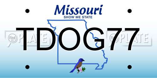 TDOG77 Missouri License Plate