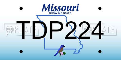 TDP224 Missouri License Plate