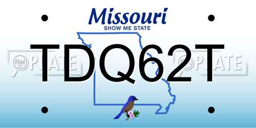 TDQ62T Missouri License Plate