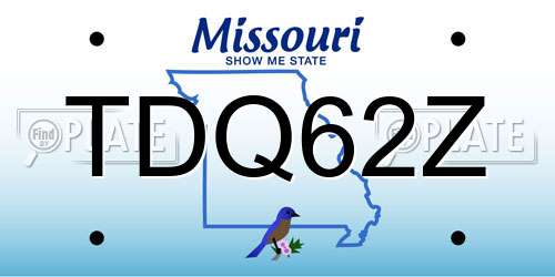TDQ62Z Missouri License Plate