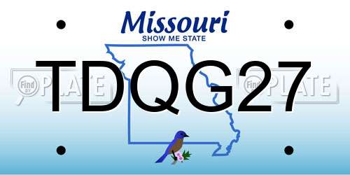 TDQG27 Missouri License Plate