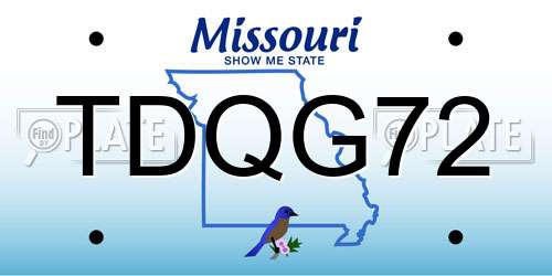TDQG72 Missouri License Plate