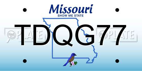 TDQG77 Missouri License Plate