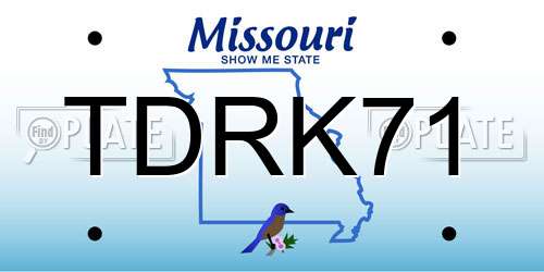 TDRK71 Missouri License Plate